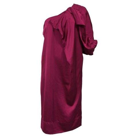 Stella McCartney One Shoulder Dress in Pink Viscose