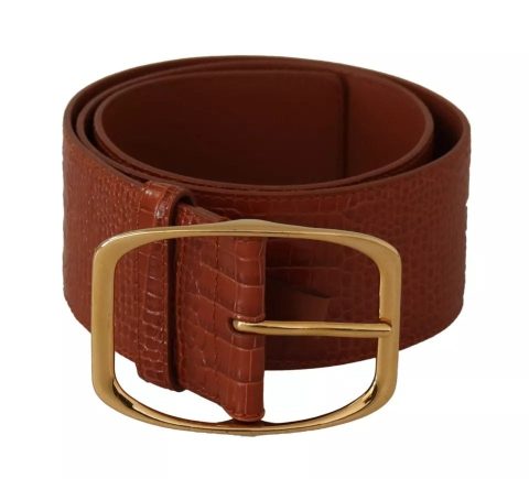 Dolce & Gabbana Wide Waist Design Leather Metal Buckle Women’s Belt (Pre-Owned)