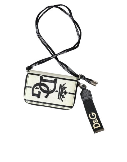 Dolce & Gabbana  Stripe Crown Logo Leather Card Holder Men’s Wallet (Pre-Owned)