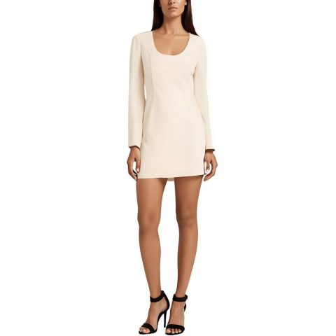 Seam Swoop Neck Sheath Dress