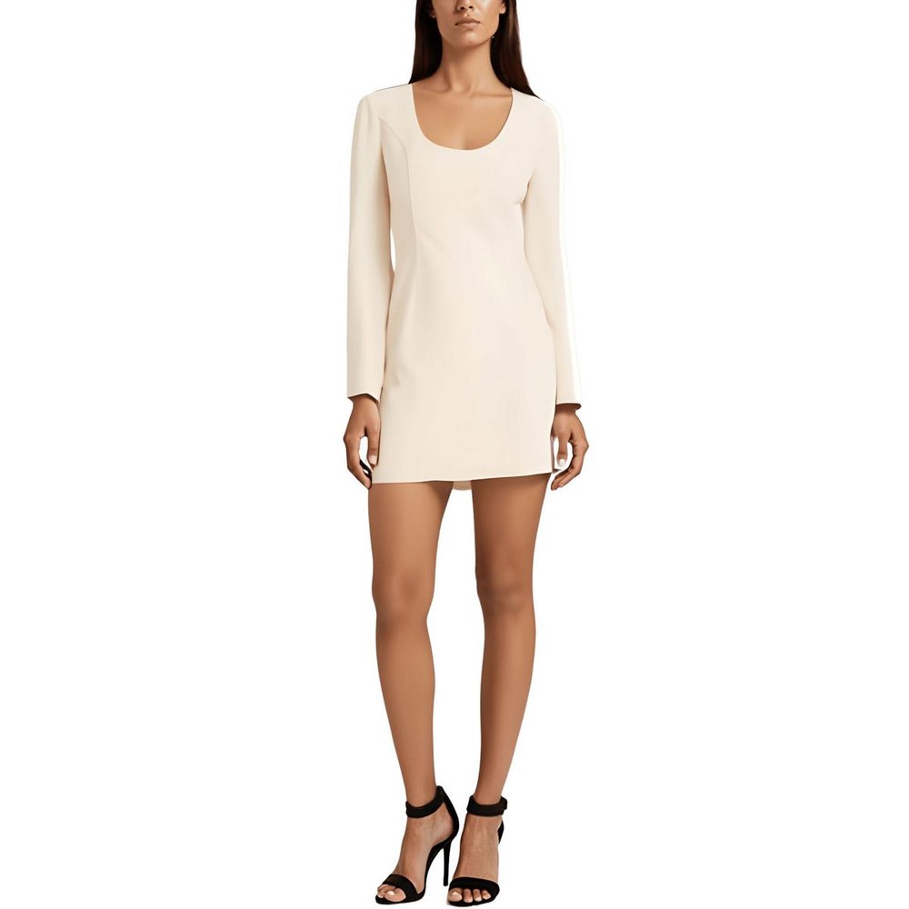 Seam Swoop Neck Sheath Dress