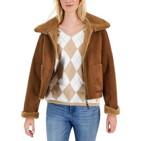 Faux Suede Reversible Motorcycle Jacket