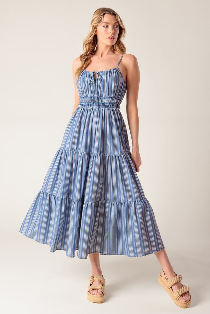 SECRET’S OUT WOVEN MIDI DRESS