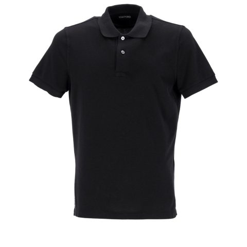 Tom Ford Polo Shirt in Black Cotton 7748657709116