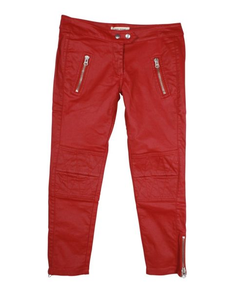 Isabel Marant x H&M Waxed Biker Jeans in Red Cotton 7748654923836