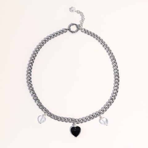 Robyn Black Heart Freshwater Pearl Necklace