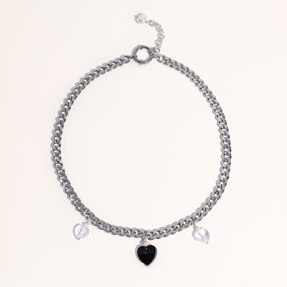 Robyn Black Heart Freshwater Pearl Necklace