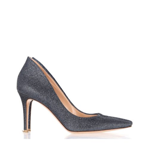 Gianvito Rossi Ellipsis 85 Pumps in Navy Blue Glitter 7748662034492