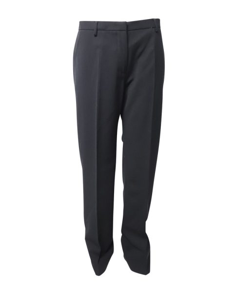 Max Mara Straight Leg Trousers in Black Wool 7748662460476