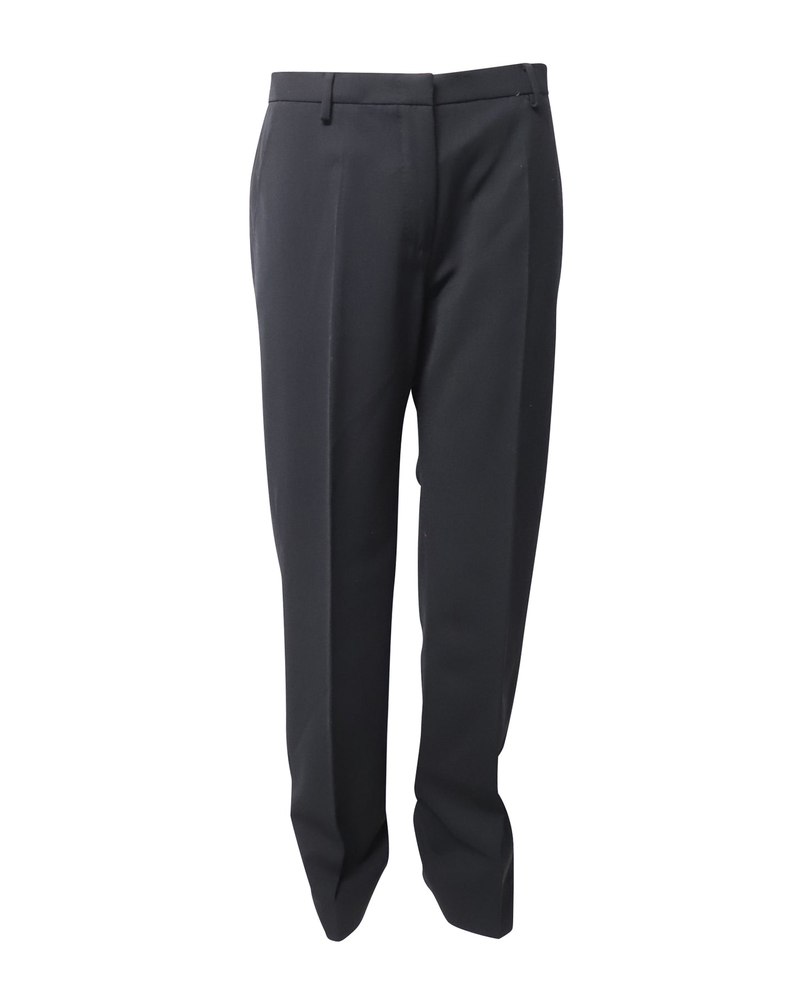 Max Mara Straight Leg Trousers in Black Wool 7748662460476