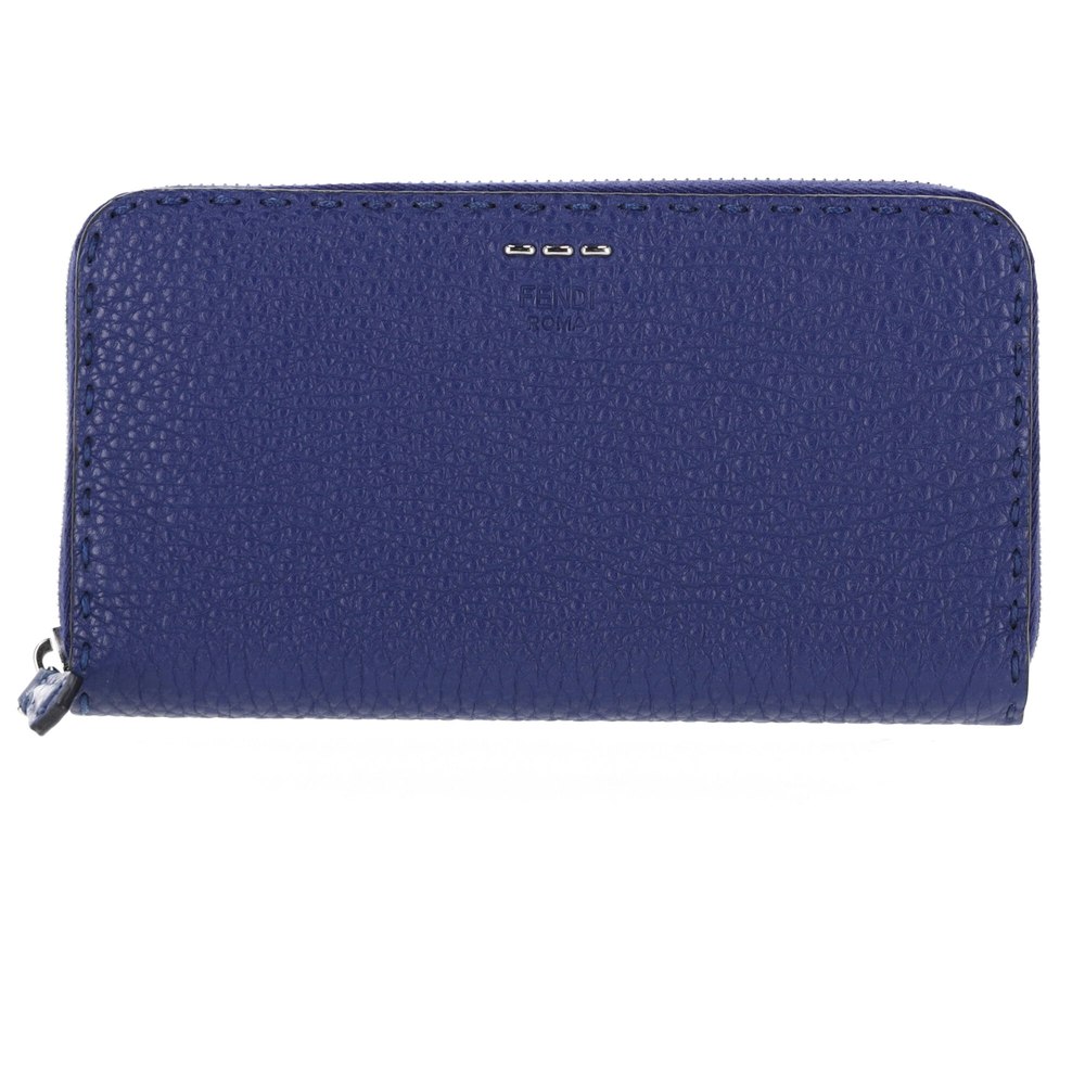 Fendi Zipped Wallet in Blue Leather 7748662722620