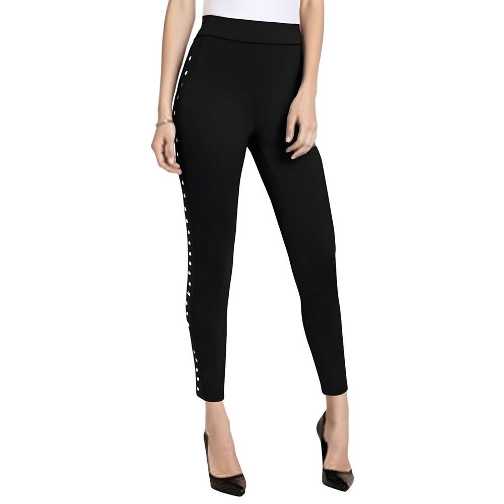 Petites Studded Pull On Cropped Pants