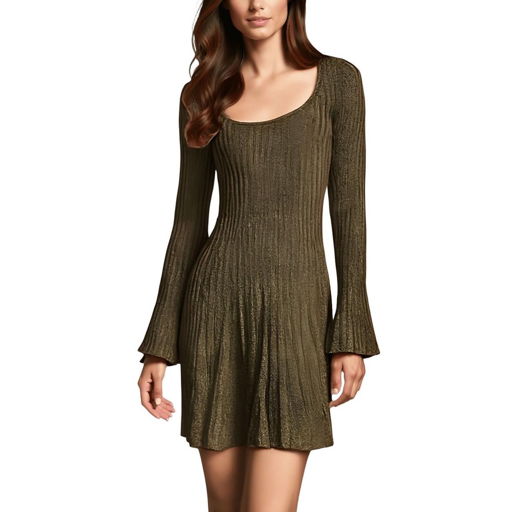 Raquel Metallic Mini Sweaterdress
