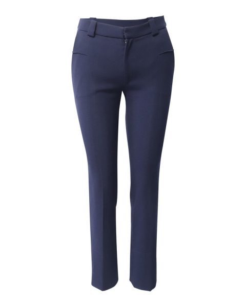 Roland Mouret Holway Slim Trousers in Navy Blue Polyester 7793486299196