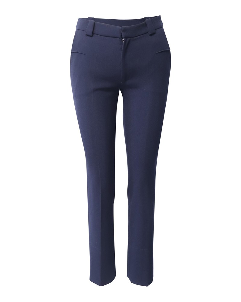 Roland Mouret Holway Slim Trousers in Navy Blue Polyester 7793486299196