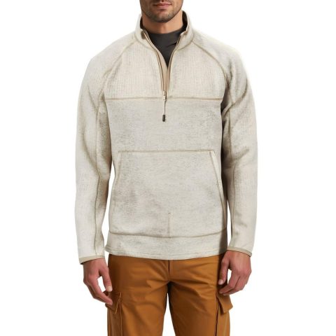 Zipper Fleece Mock Turtleneck Sweater