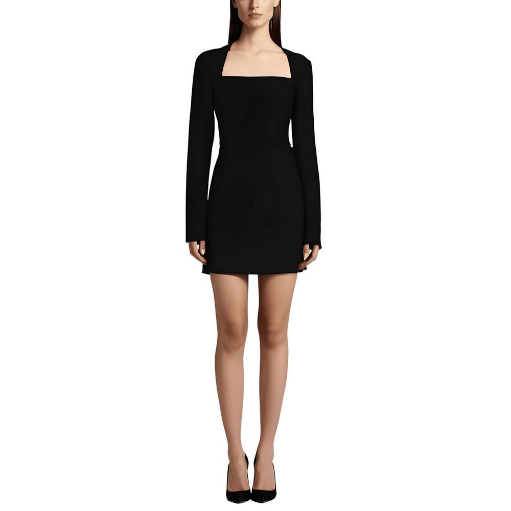 Above Knee Square Neckline Mini Dress