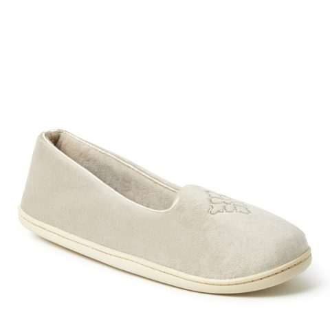 Dearfoams Womens Rebecca Microfiber Velour Closed Back Slipper