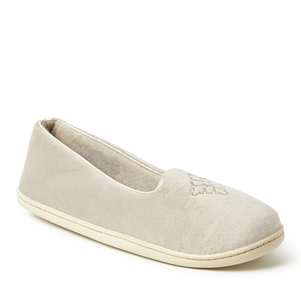 Dearfoams Womens Rebecca Microfiber Velour Closed Back Slipper