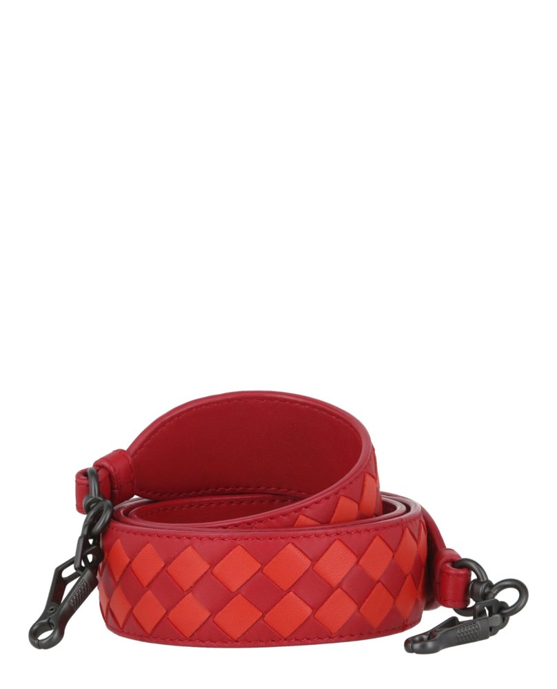 Intrecciato Leather Bag Strap