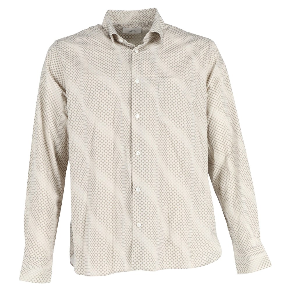 Mr. P Printed Polka Dot Shirt in Beige Cotton 7748669407292
