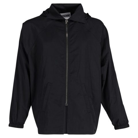 Moschino Wind Hooded Jacket in Black Nylon 7748668784700