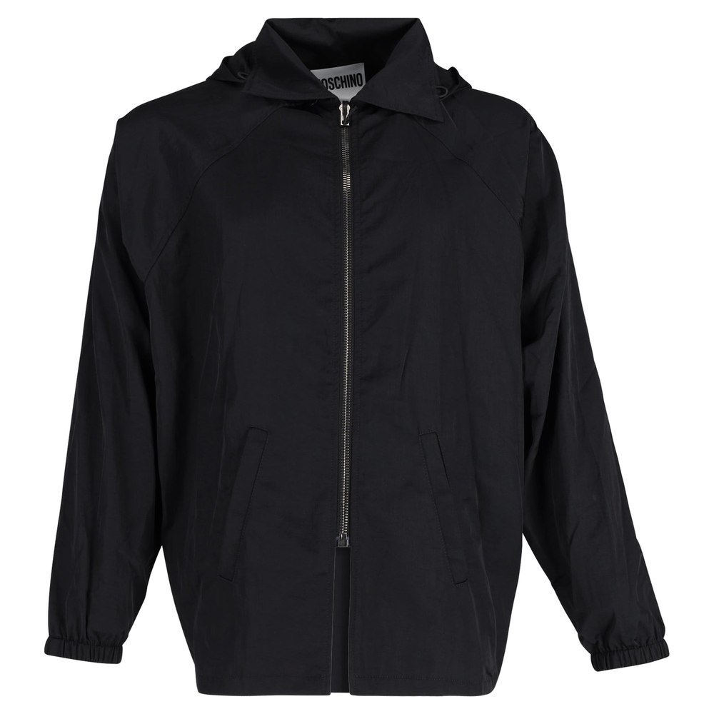 Moschino Wind Hooded Jacket in Black Nylon 7748668784700