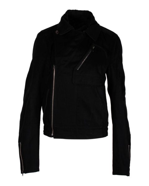 Saint Laurent Biker Jacket in Black Cotton 7748669472828