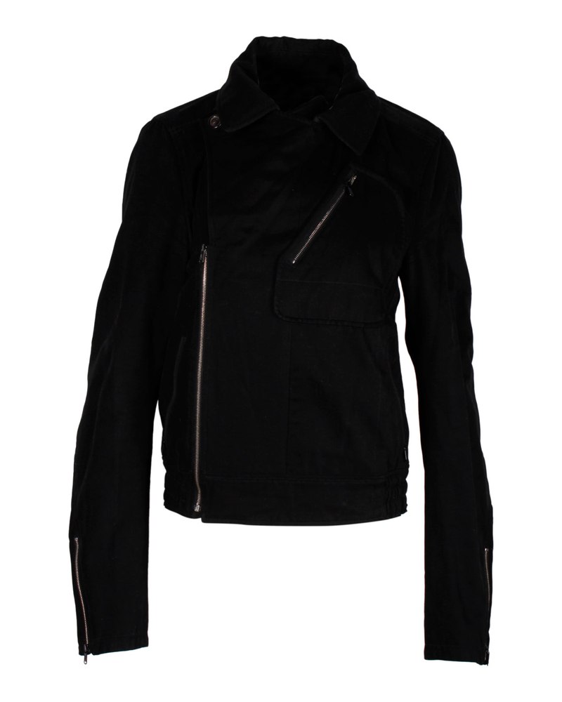 Saint Laurent Biker Jacket in Black Cotton 7748669472828