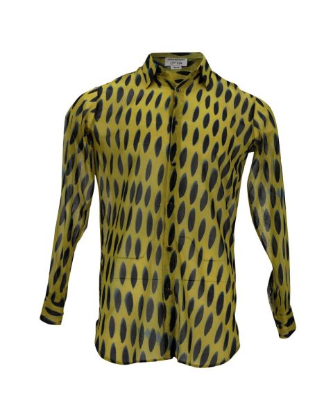 Dries Van Noten Printed Shirt in Yellow Print Cotton 7748670029884