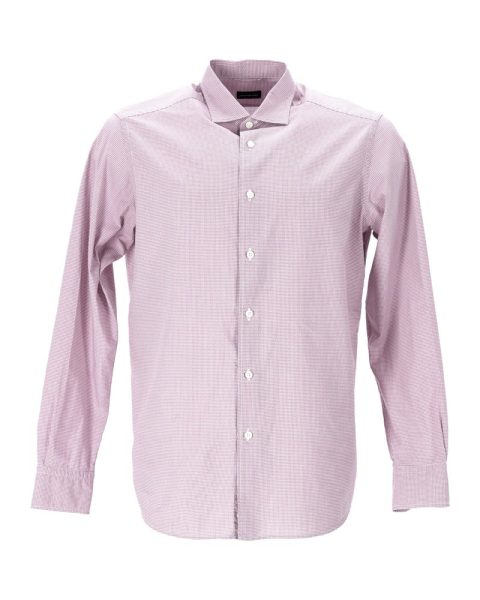 Ermenegildo Zegna Check Shirt in Purple Cotton 7748671176764