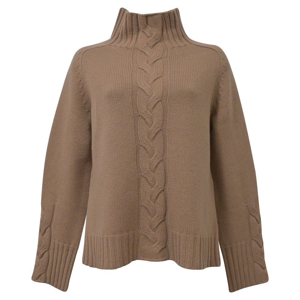 ‘S Max Mara Chestnut Oceania Sweater in Beige Wool 7748672192572