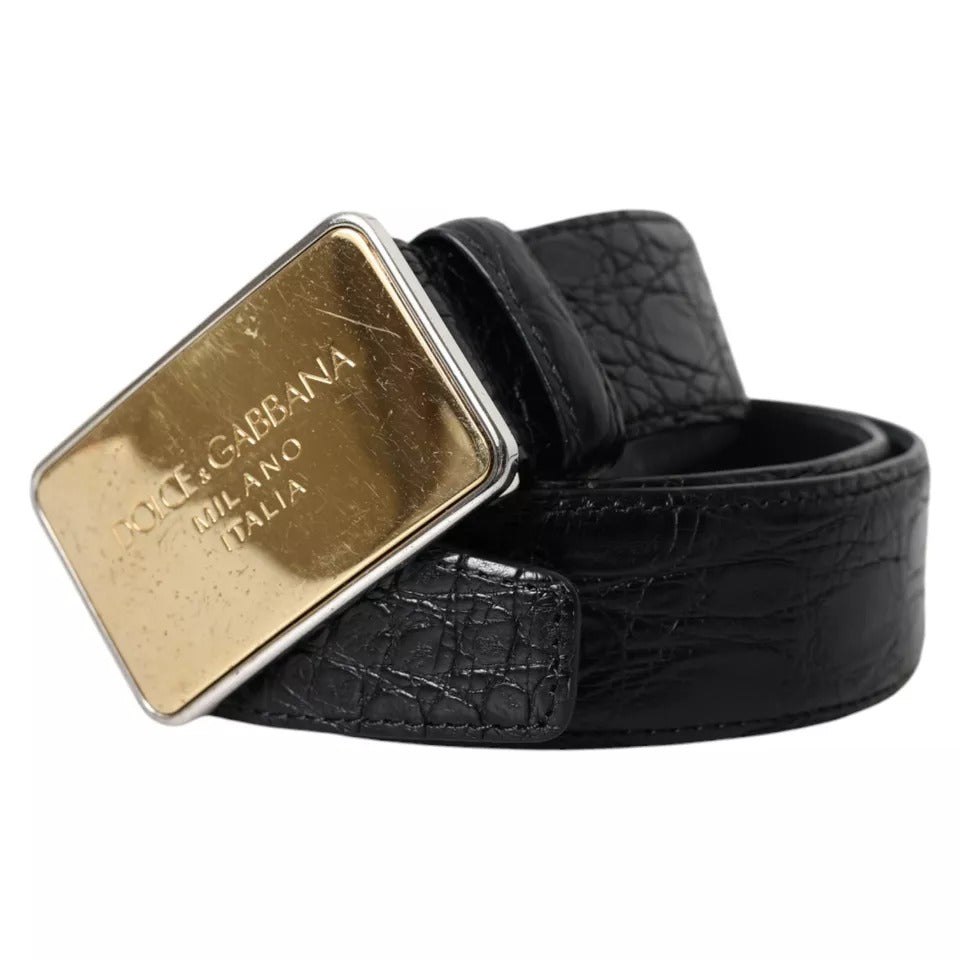 Dolce & Gabbana Exotic Leather Metal Buckle Men’s Belt (Pre-Owned)