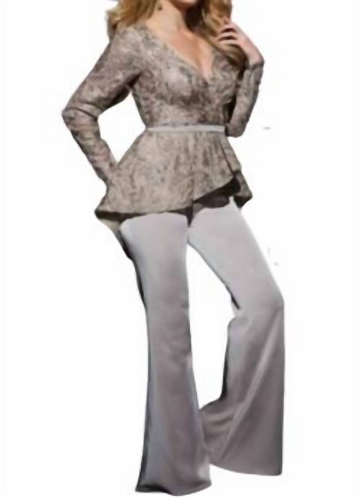 Soutache Bodice Jumpsuit In Champagne