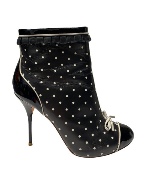 Sophia Webster Dora Polkadot Ankle Boots in Black Leather 7748674486332