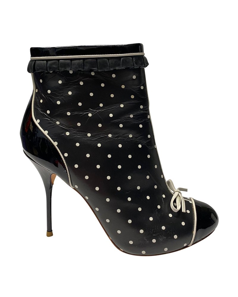 Sophia Webster Dora Polkadot Ankle Boots in Black Leather 7748674486332