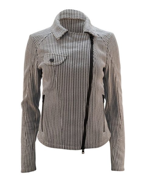 Drome Perforated Jacket in Grey Leather 7748675764284