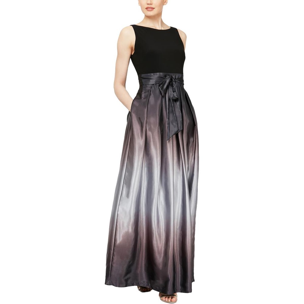 Petites Ombre Satin Evening Dress
