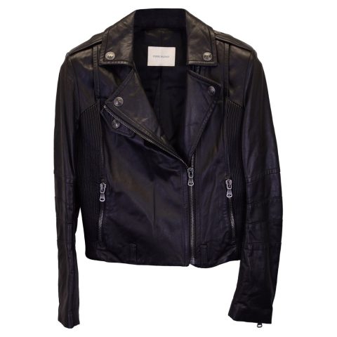 Pierre Balman Biker Jacket in Black Leather 7748676419644