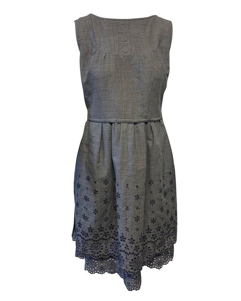 Marc Jacobs Sleeveless Flower Dress in Grey Polyester 7748676059196