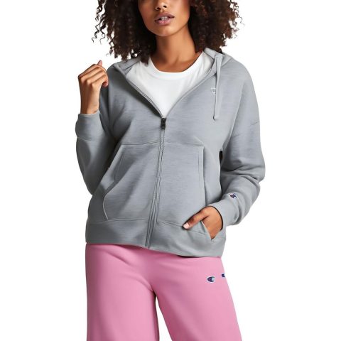 Hooded Cotton Stretch Zip-Up Jacket