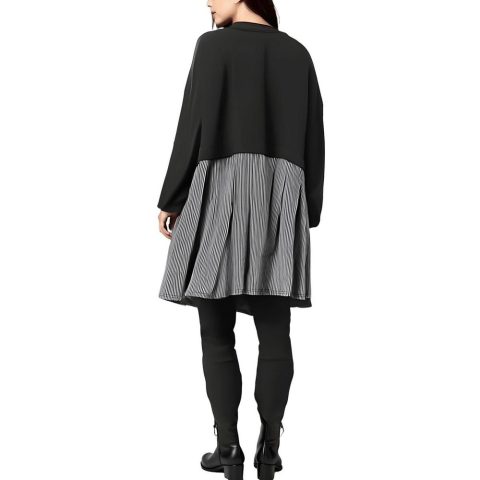 Juniors Striped Cotton Sweatshirt Dress