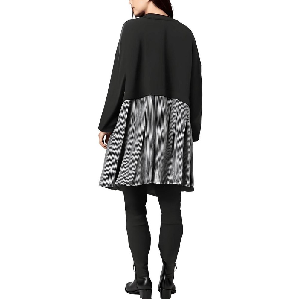 Juniors Striped Cotton Sweatshirt Dress