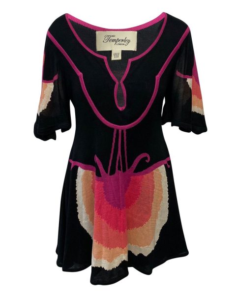 Temperley London Knitted Flared Dress in Multicolor Silk 7748681203772