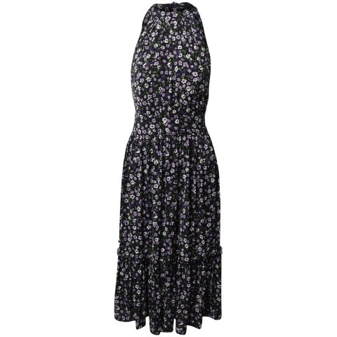 Michael Kors Floral Print Halter Midi-Dress in Multicolor Polyester 7748680581180