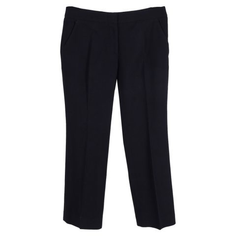 Alexander McQueen Cropped Trousers in Black Wool