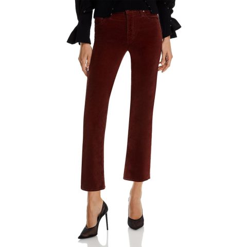 Mid-Rise Corduroy Ankle Jeans