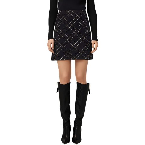 Metallic Tweed Mini Skirt