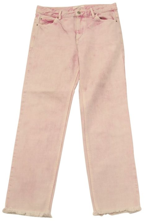 Isabel Marant Etoile Vintage Style Acid Wash Jeans in Pink Cotton 7748685398076