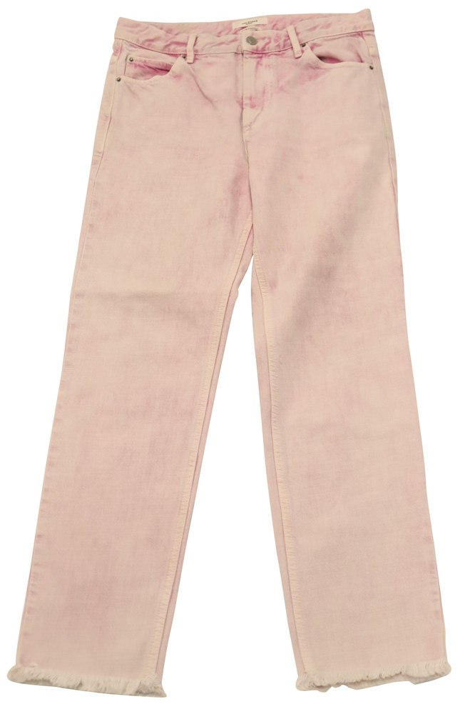 Isabel Marant Etoile Vintage Style Acid Wash Jeans in Pink Cotton 7748685398076